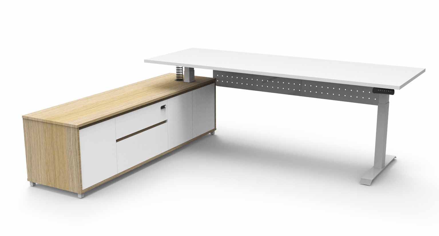 Boost+ Height Adjustable Executive Desk - with Modesty